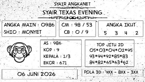 SYAIR ANGKANET - Syair Texas Evening