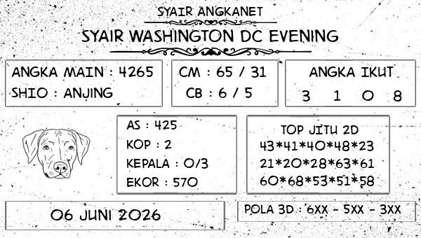 SYAIR ANGKANET - Syair Washington Dc Evening