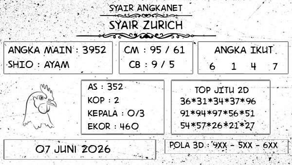 SYAIR ANGKANET - Syair Zurich