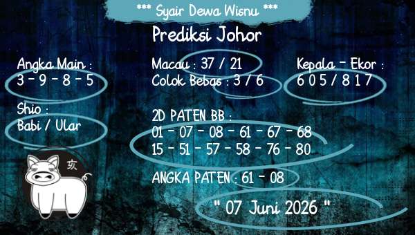 Syair Dewa Wisnu - Prediksi Johor