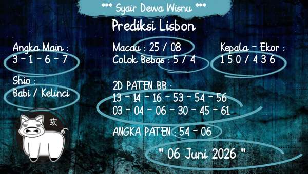 Syair Dewa Wisnu - Prediksi Lisbon