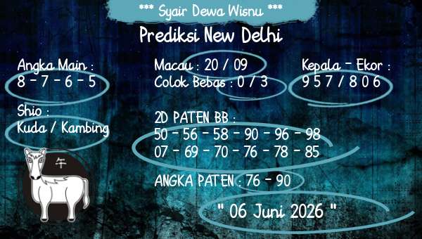 Syair Dewa Wisnu - Prediksi New Delhi