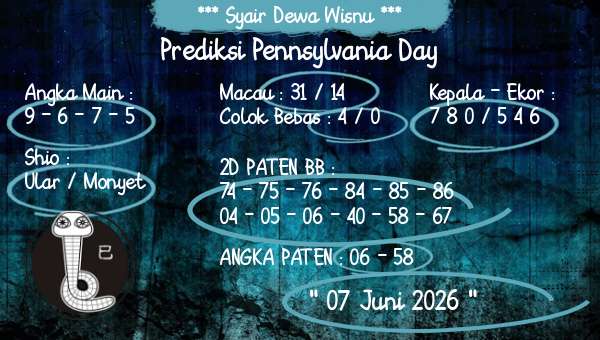 Syair Dewa Wisnu - Prediksi Pennsylvania Day