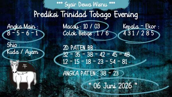 Syair Dewa Wisnu - Prediksi Trinidad Tobago Evening