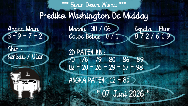 Syair Dewa Wisnu - Prediksi Washington Dc Midday