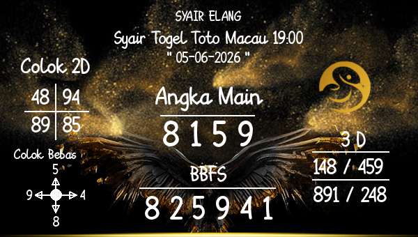 SYAIR ELANG - Syair Togel Toto Macau 19:00