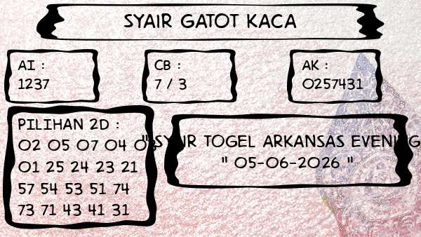 Syair Gatot Kaca - Syair Togel Arkansas Evening