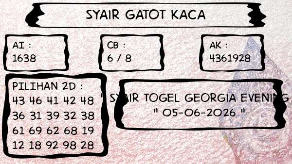 Syair Gatot Kaca - Syair Togel Georgia Evening