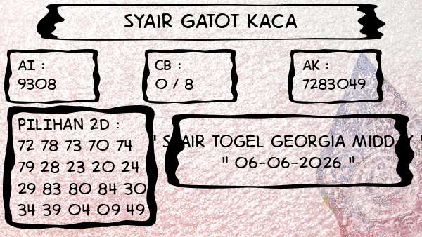 Syair Gatot Kaca - Syair Togel Georgia Midday