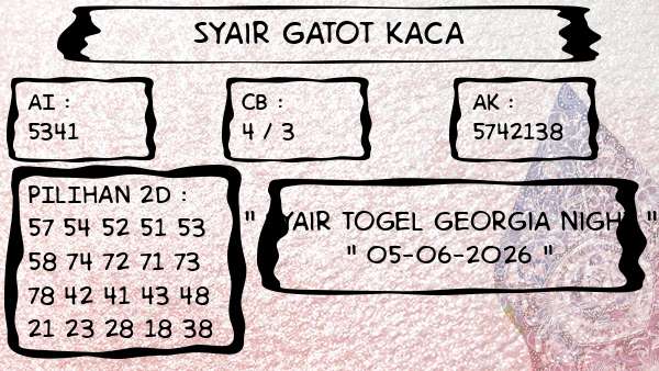 Syair Gatot Kaca - Syair Togel Georgia Night