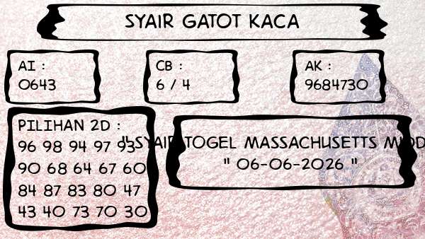 Syair Gatot Kaca - Syair Togel Massachusetts Midday