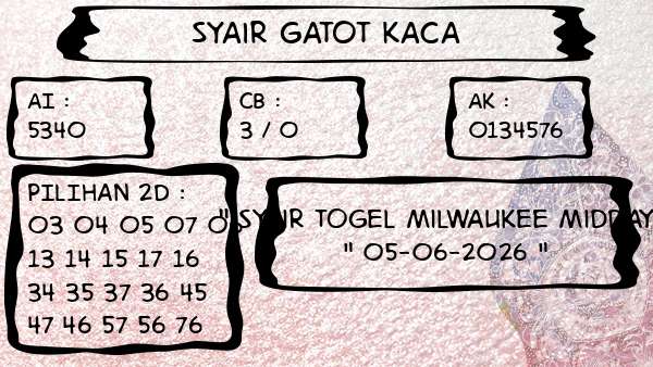 Syair Gatot Kaca - Syair Togel Milwaukee Midday