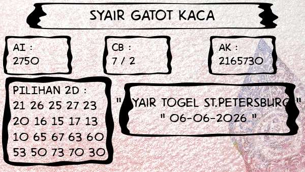 Syair Gatot Kaca - Syair Togel St.petersburg