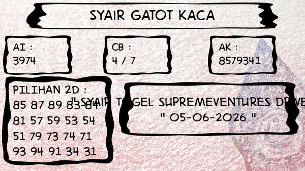 Syair Gatot Kaca - Syair Togel Supremeventures Drivetime