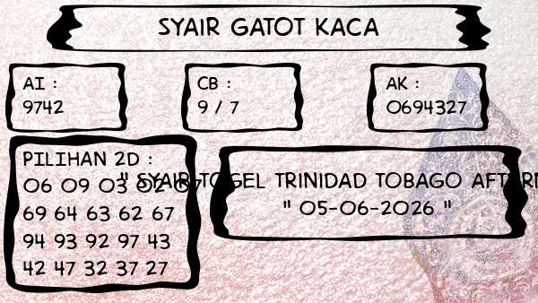 Syair Gatot Kaca - Syair Togel Trinidad Tobago Afternoon