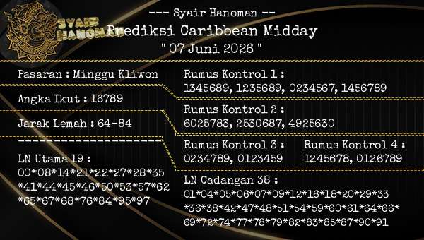--- Syair Hanoman -- - Prediksi Caribbean Midday