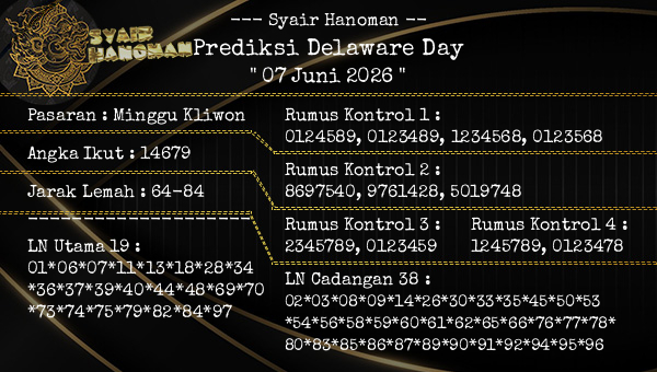 --- Syair Hanoman -- - Prediksi Delaware Day