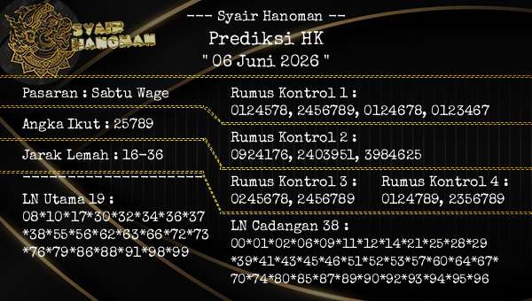 --- Syair Hanoman -- - Prediksi HK