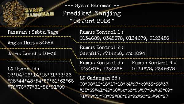 --- Syair Hanoman -- - Prediksi Nanjing