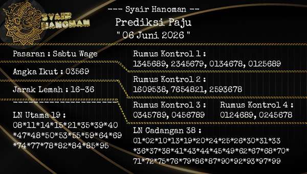 --- Syair Hanoman -- - Prediksi Paju