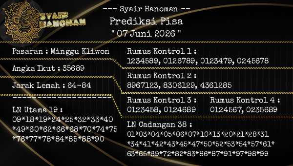--- Syair Hanoman -- - Prediksi Pisa