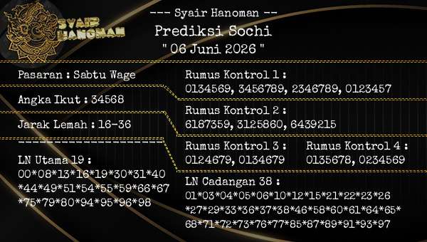 --- Syair Hanoman -- - Prediksi Sochi