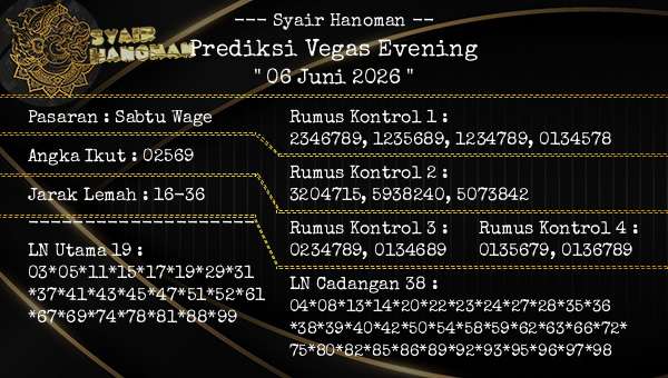 --- Syair Hanoman -- - Prediksi Vegas Evening