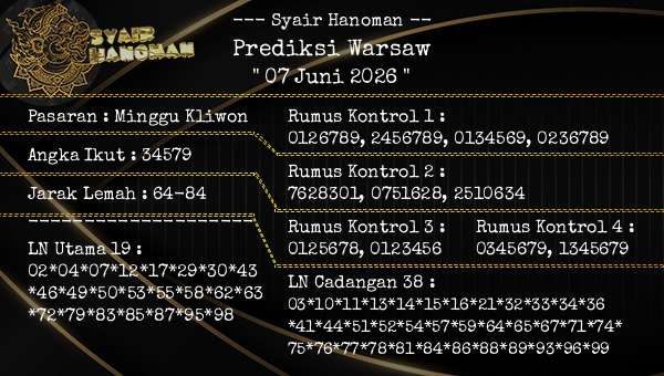 --- Syair Hanoman -- - Prediksi Warsaw