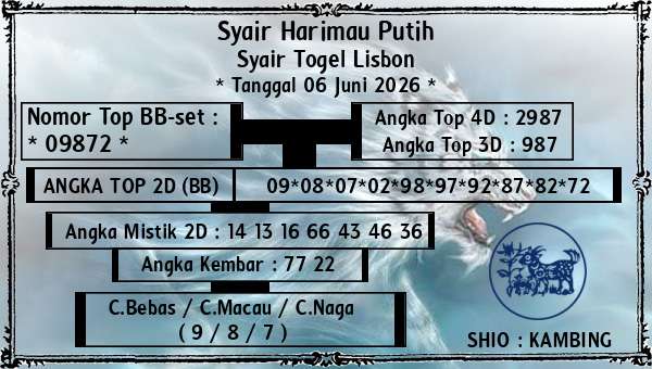 Syair Harimau Putih - Syair Togel Lisbon