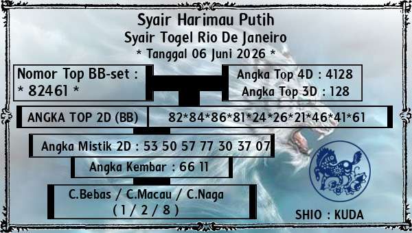 Syair Harimau Putih - Syair Togel Rio De Janeiro