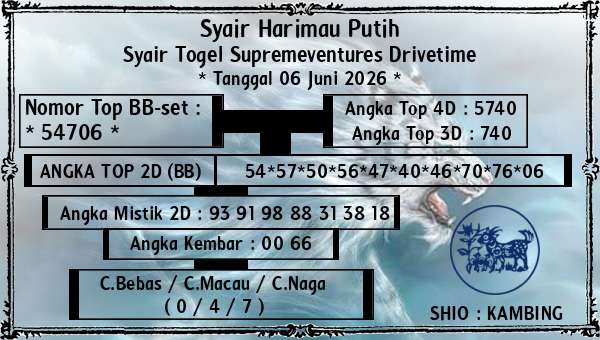 Syair Harimau Putih - Syair Togel Supremeventures Drivetime