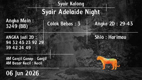 Syair Kalong - Syair Adelaide Night