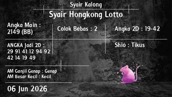 Syair Kalong - Syair Hongkong Lotto