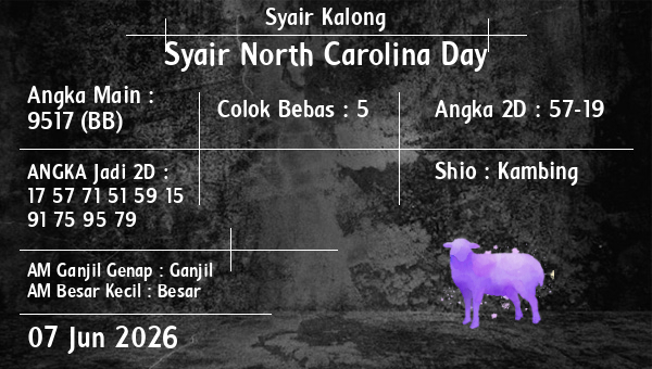Syair Kalong - Syair North Carolina Day