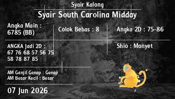 Syair Kalong - Syair South Carolina Midday