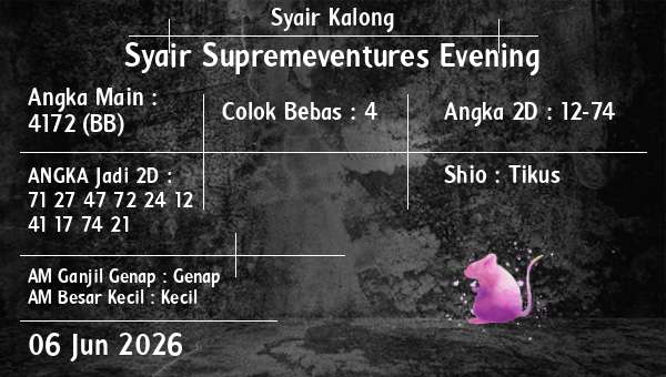 Syair Kalong - Syair Supremeventures Evening