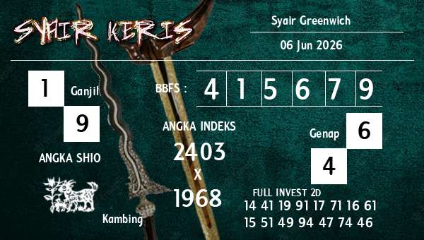  - Syair Greenwich