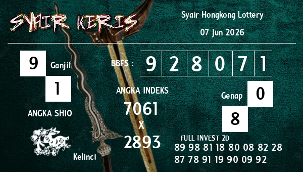  - Syair Hongkong Lottery