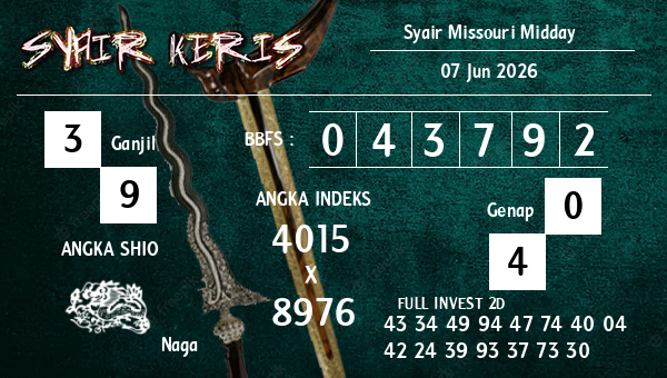  - Syair Missouri Midday