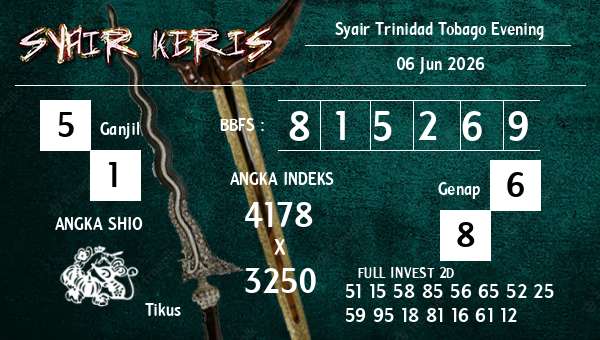  - Syair Trinidad Tobago Evening