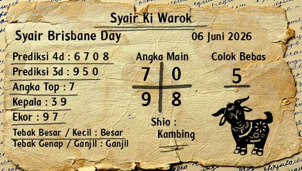 Syair Ki Warok - Syair Brisbane Day
