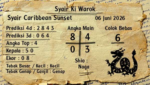 Syair Ki Warok - Syair Caribbean Sunset