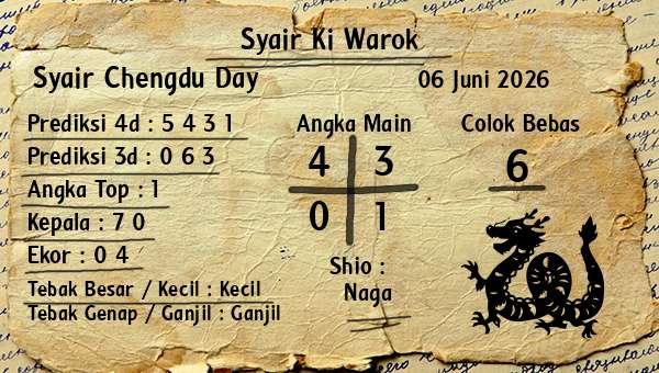 Syair Ki Warok - Syair Chengdu Day