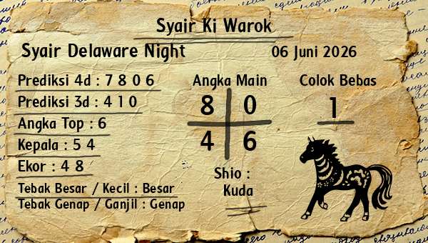 Syair Ki Warok - Syair Delaware Night