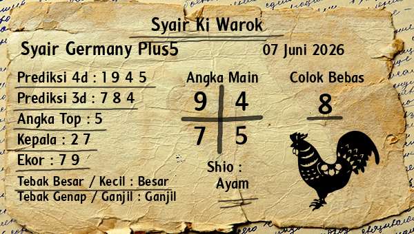 Syair Ki Warok - Syair Germany Plus5
