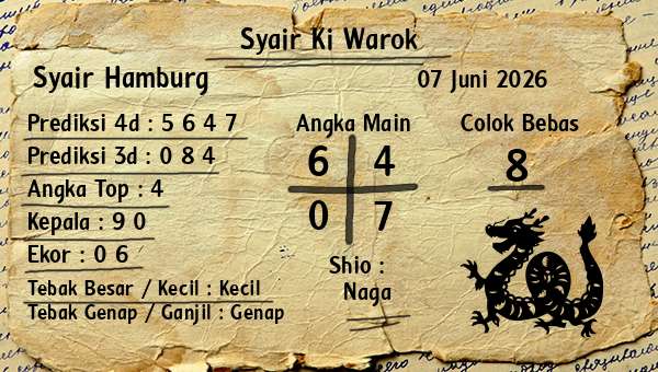 Syair Ki Warok - Syair Hamburg
