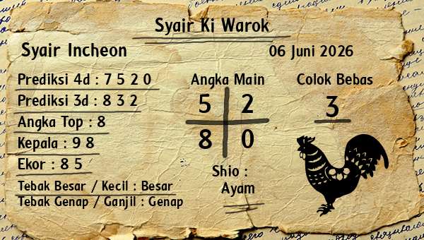 Syair Ki Warok - Syair Incheon