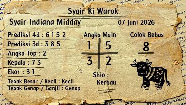 Syair Ki Warok - Syair Indiana Midday
