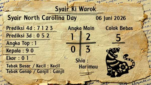 Syair Ki Warok - Syair North Carolina Day