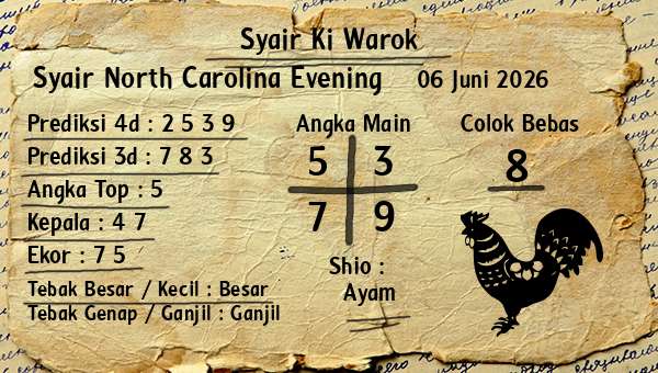 Syair Ki Warok - Syair North Carolina Evening